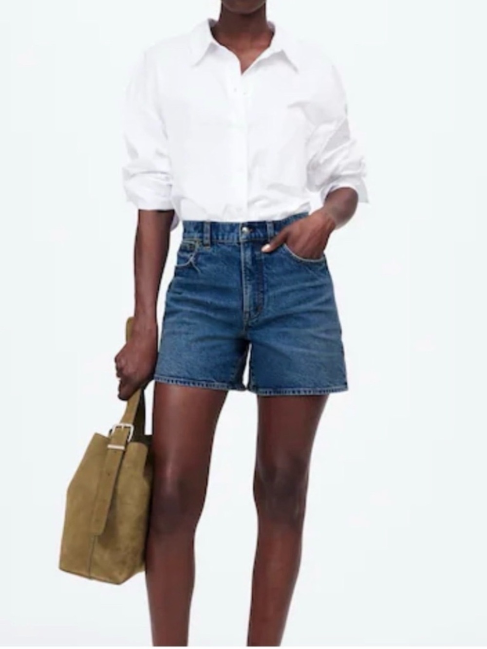 Madewell The Perfect Mid Length Jean Shorts Denim High-Rise | 24